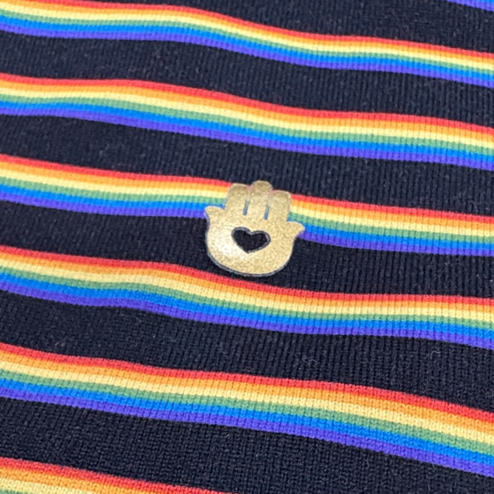 Spiritual Gangster Essential Rainbow Striped High-Waisted Sculpt Leggings XS ** - Picture 8 of 9